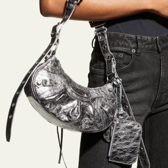 BALENCIAGA Cagole XS Metallic Stud Hobo Shoulder Bag - Picture 1 of 11